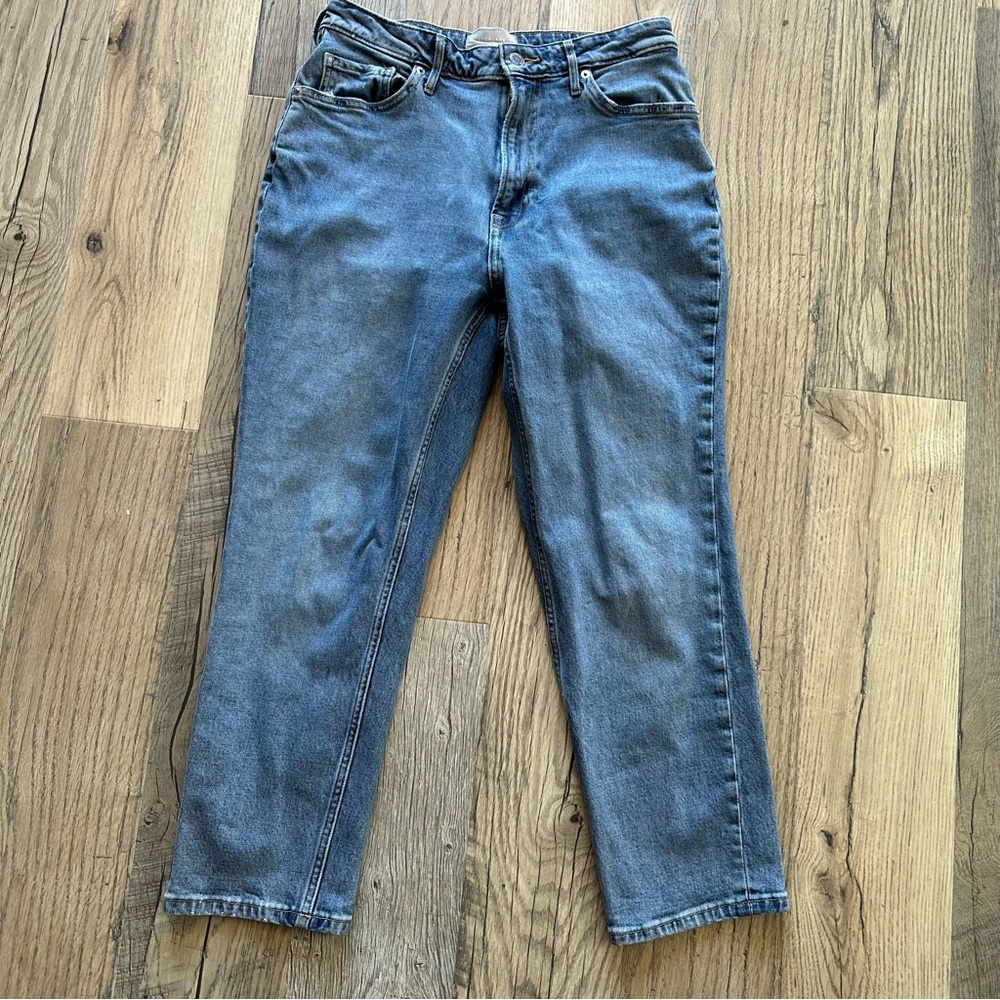 Everlane Slim Straight Jeans in Faded Blue 29 Crop